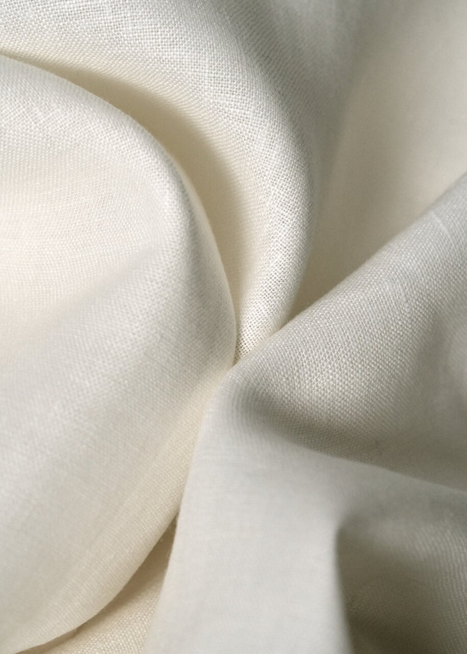 1 Yard Off White or Ivory Solid Pure Linen Fabric, Midweight Flat Weave 60 Inches Wide for Apparel and Decor